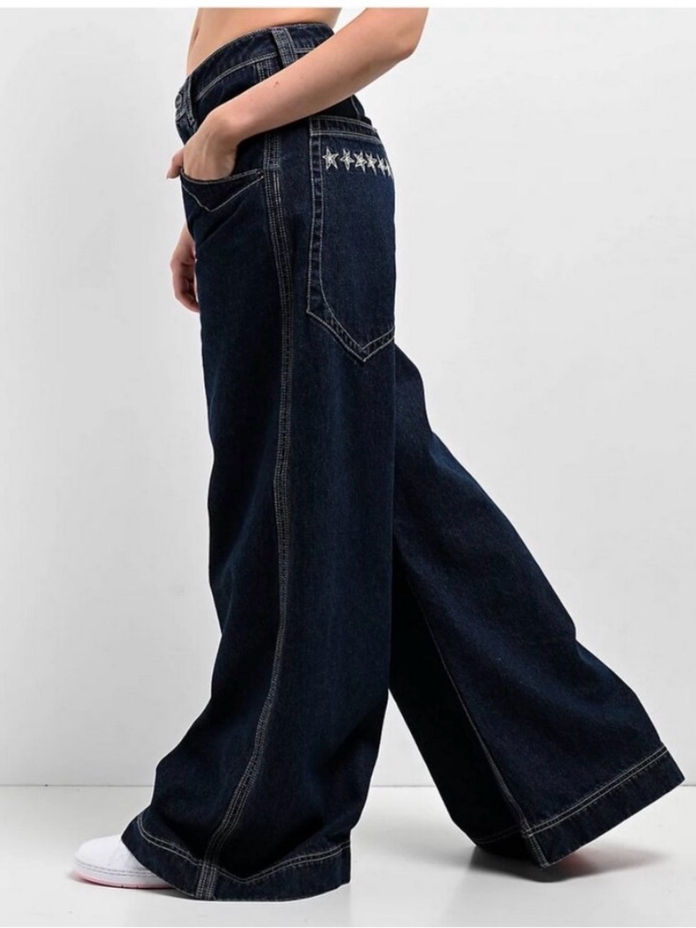 A.Lab Digital Turntable Dark Blue Raver Jeans - Wide Leg- detail pocket- Size 0
